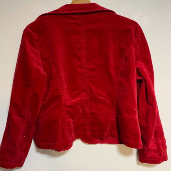 TRIBAL Red Corduroy Women's Blazer Jacket Size 12 - Picture 12 of 13